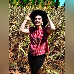 Red & White Striped Top